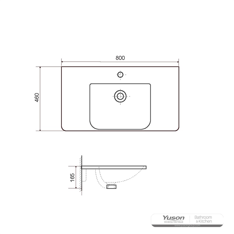 YS27307-80 Imchuach comh-aireachta ceirmeach, cuan vanity, doirteal leithris;