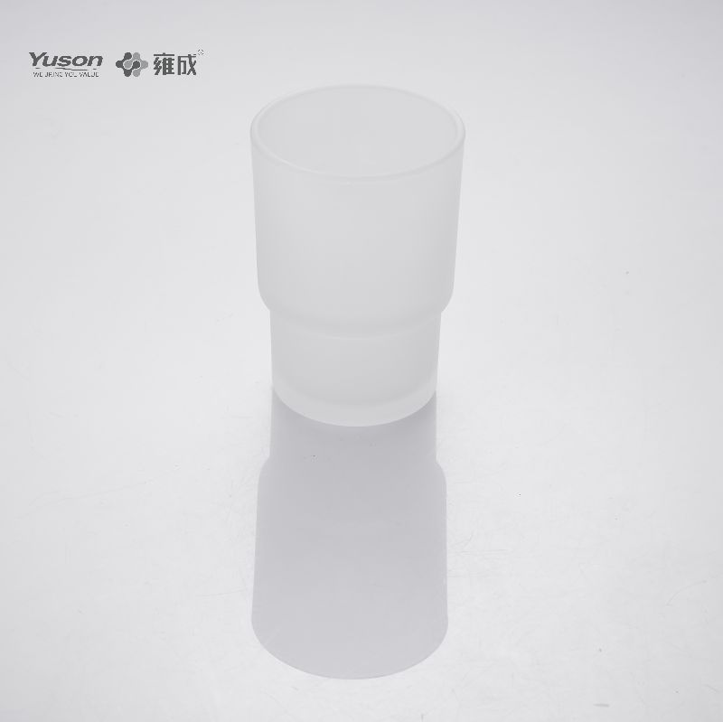 12684 Gabhálais Slí Folctha, Sealbhóir Tumbler, le cupán Frosted/Tempered Glass, Sinc/Prás/SUS Tumbler sealbhóir, balla-suite (Sraith 12600)